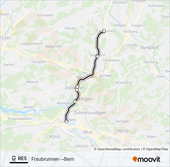RE5 Train Line Map