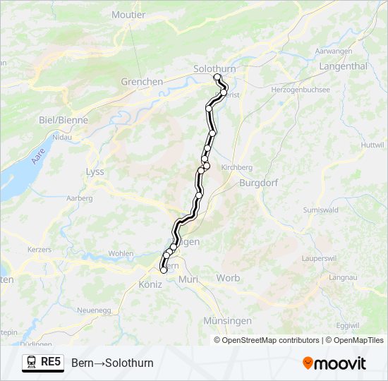 RE5 train Line Map