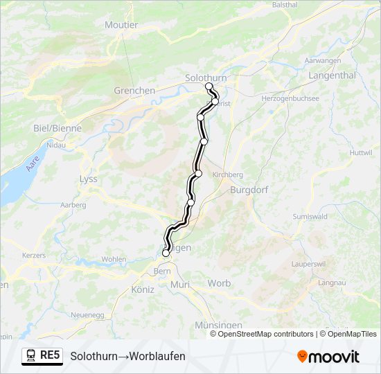 RE5 Train Line Map