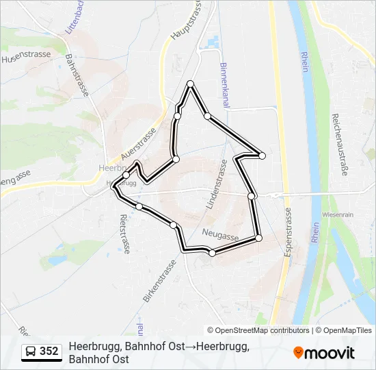 352 Bus Line Map