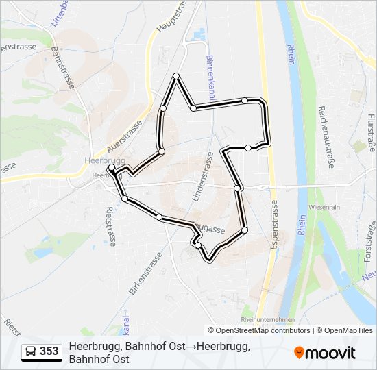 353 Bus Line Map