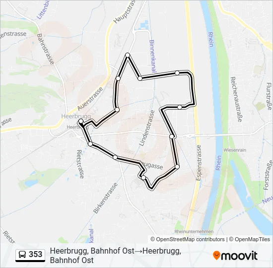 353 Bus Line Map