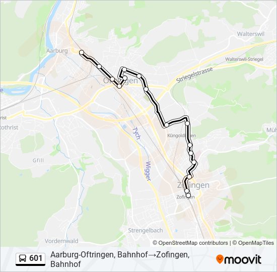 601 Bus Line Map