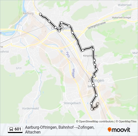 601 Bus Line Map