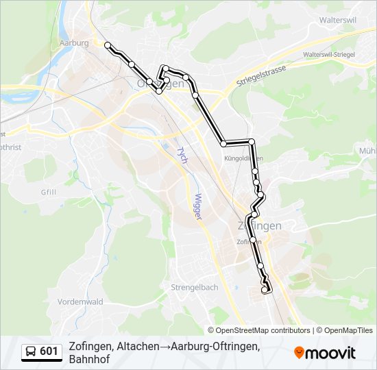 601 Bus Line Map