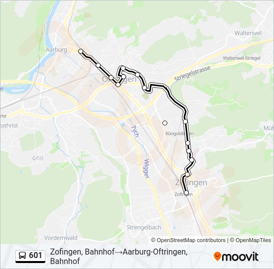 601 Bus Line Map