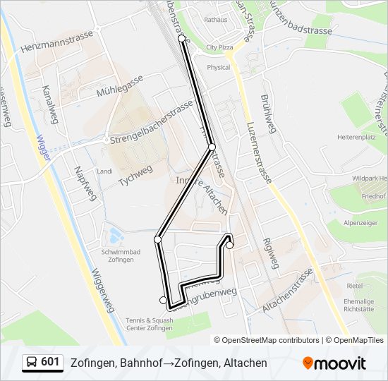 601 Bus Line Map