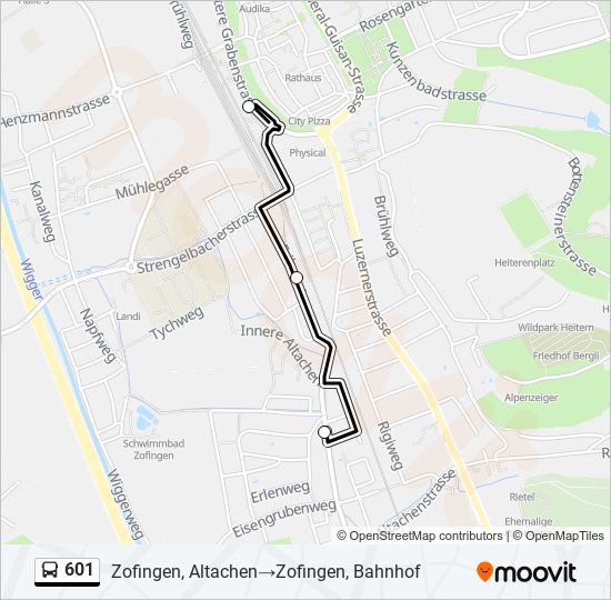 601 Bus Line Map