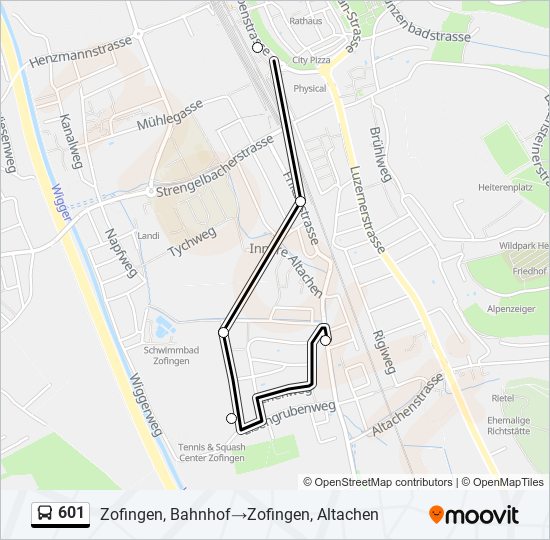 601 Bus Line Map
