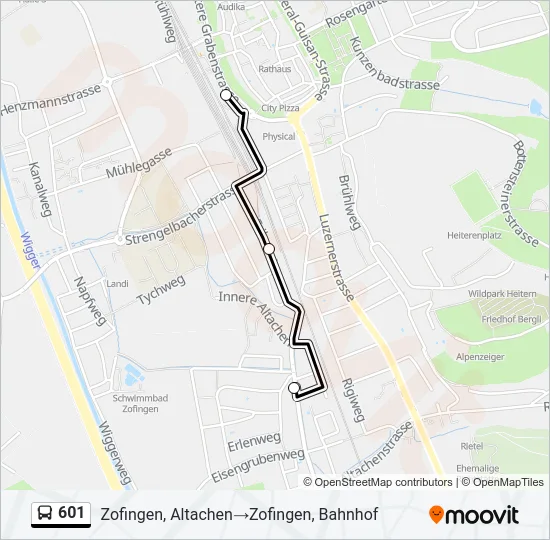 601 Bus Line Map