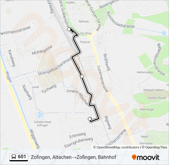 601 Bus Line Map