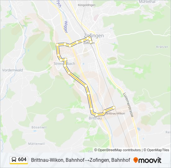 604 Bus Line Map