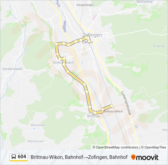 604 Bus Line Map