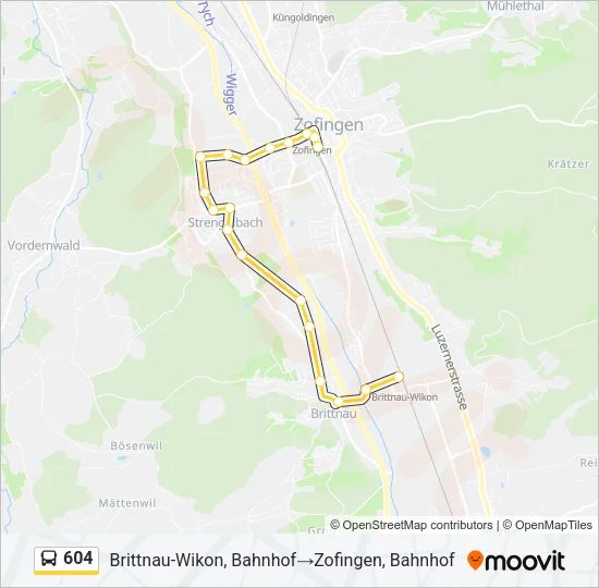 604 Bus Line Map