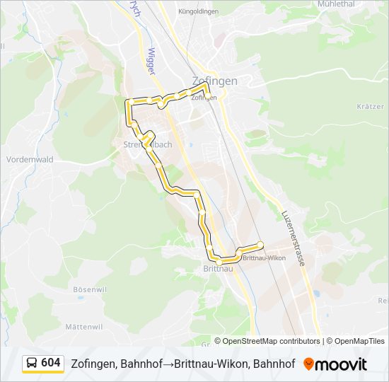 604 Bus Line Map