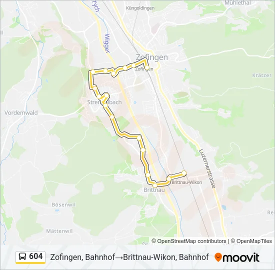 604 Bus Line Map