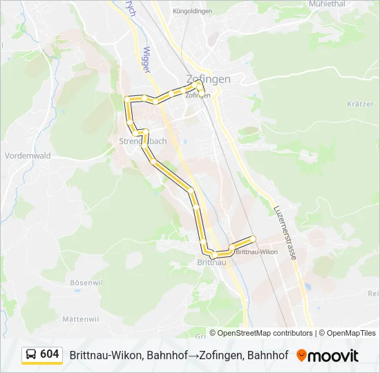 604 Bus Line Map