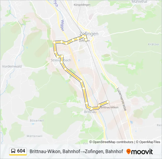604 Bus Line Map