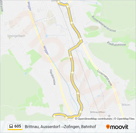 605 Bus Line Map