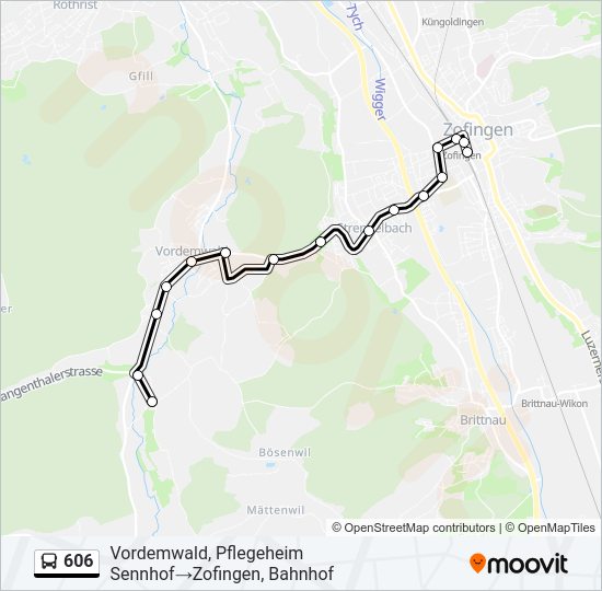 606 Bus Line Map