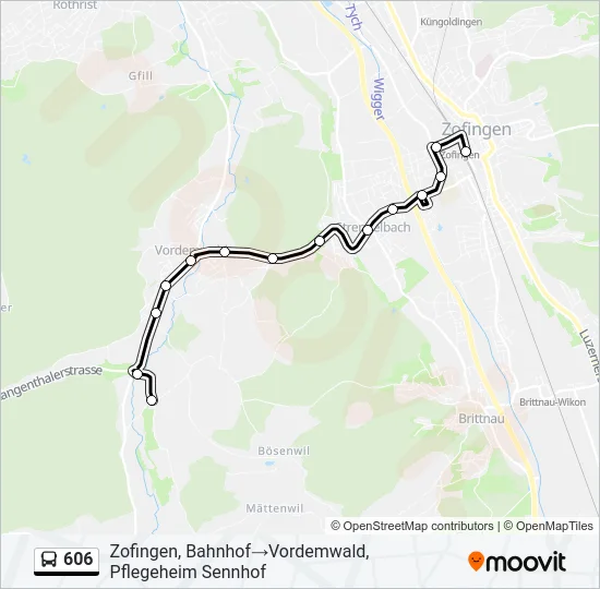 606 Bus Line Map