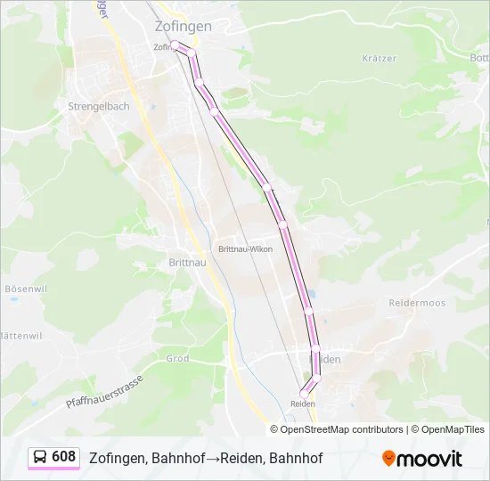 608 Bus Line Map