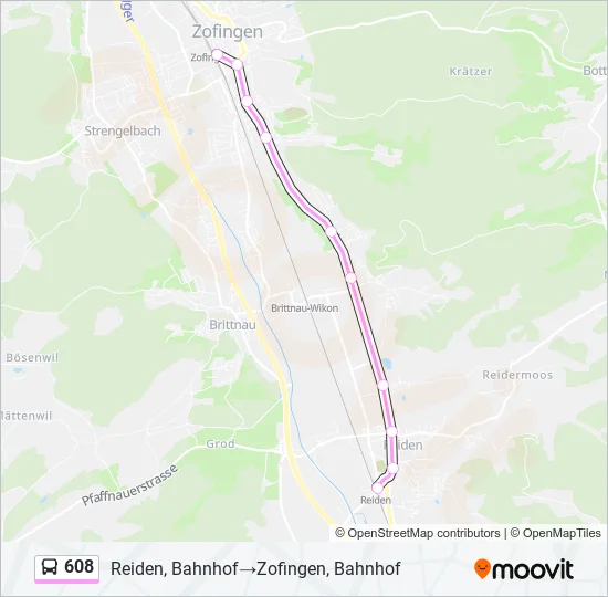608 Bus Line Map