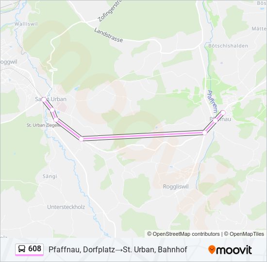 608 Bus Line Map