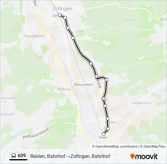 609 Bus Line Map