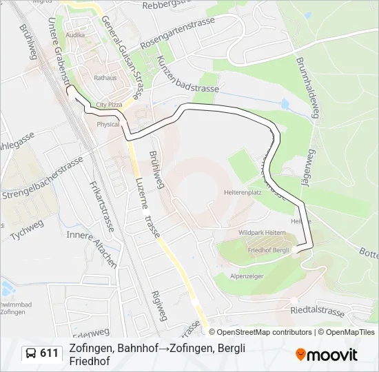 611 Bus Line Map
