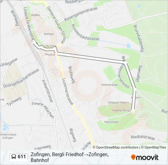 611 Bus Line Map