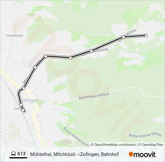 613 Bus Line Map