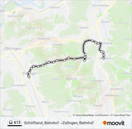613 Bus Line Map