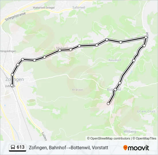 613 Bus Line Map