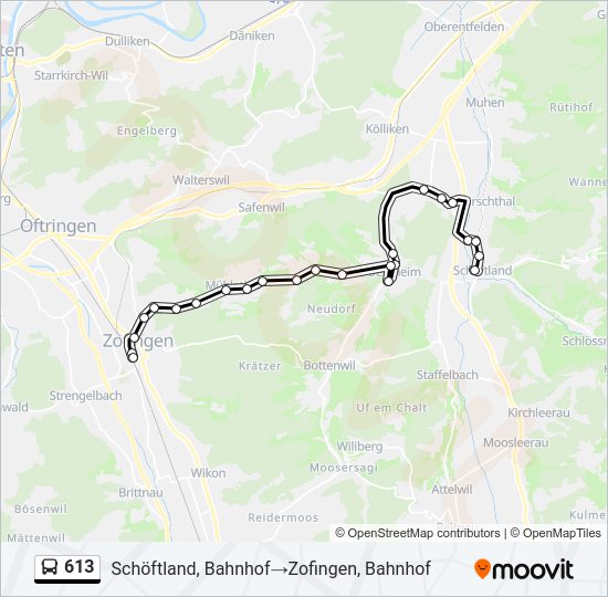 613 Bus Line Map