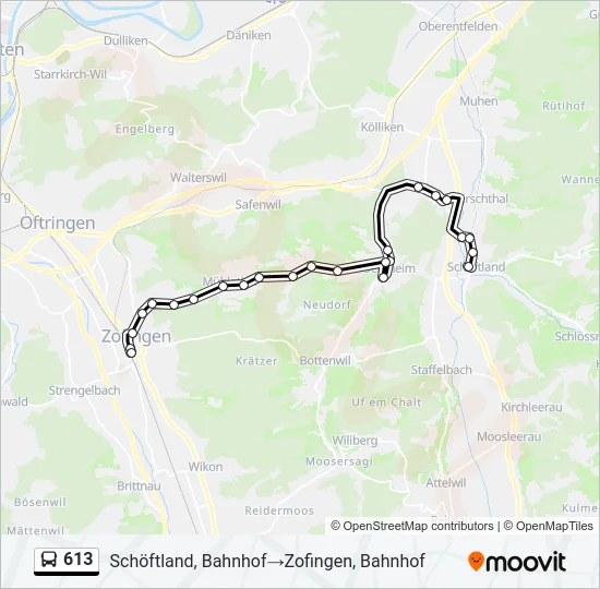 613 Bus Line Map