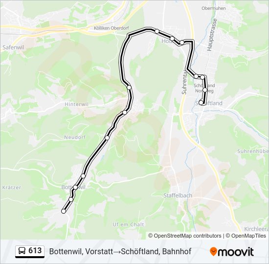613 Bus Line Map