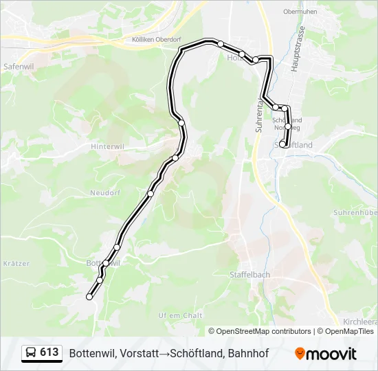 613 Bus Line Map