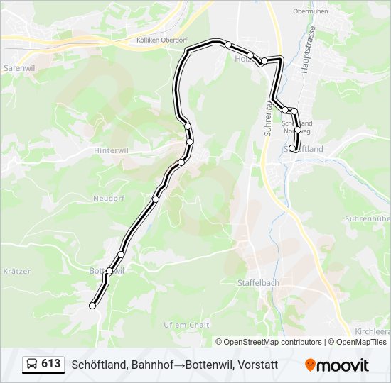 613 Bus Line Map