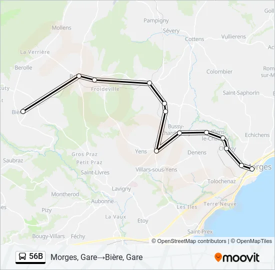56B Bus Line Map