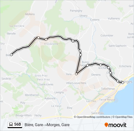 56B Bus Line Map