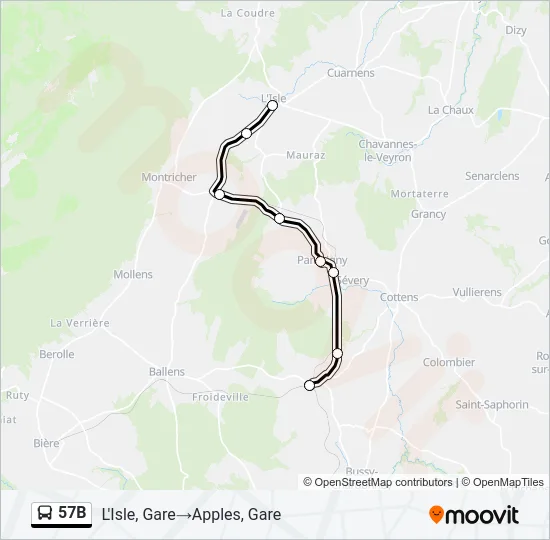 57B Bus Line Map