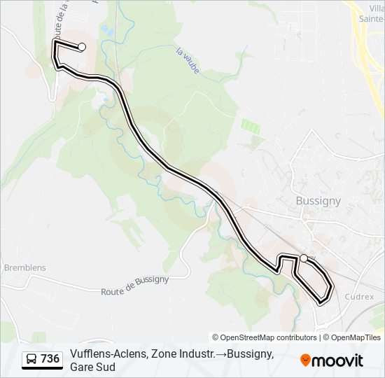 736 bus Line Map