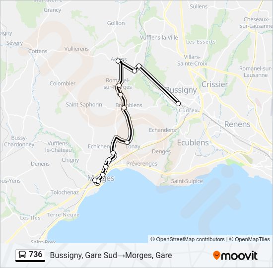 736 Bus Line Map