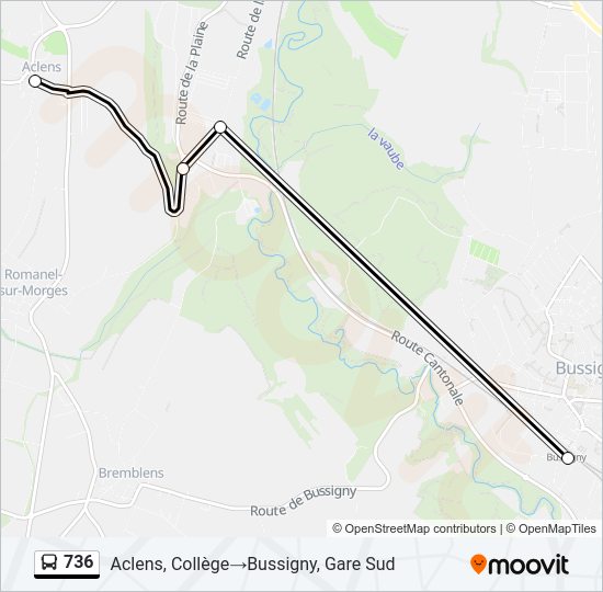 736 Bus Line Map