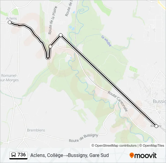 736 Bus Line Map