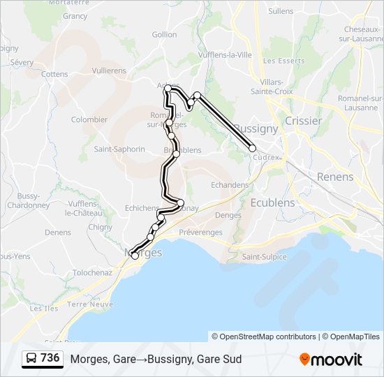 736 Bus Line Map