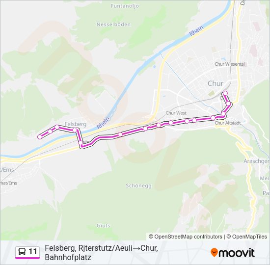 11 Bus Line Map