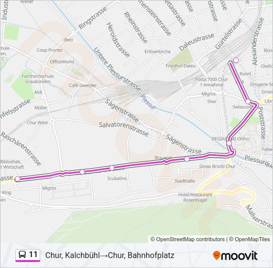 11 Bus Line Map