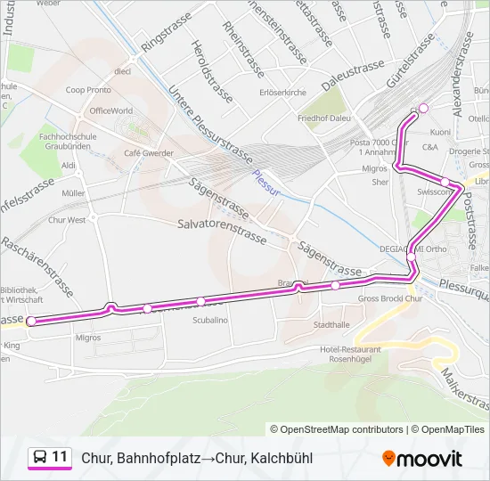 11 Bus Line Map